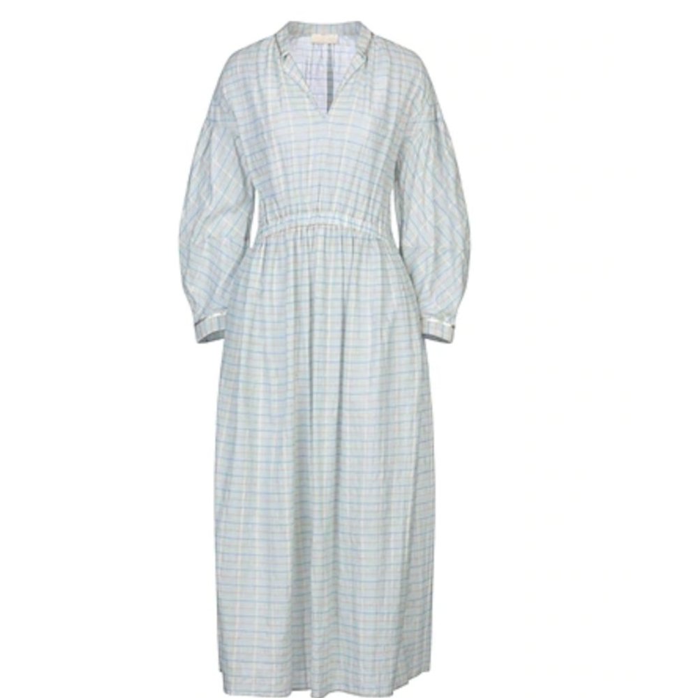 Momoni Striped Cotton Long Sleeve Maxi Dress | F93